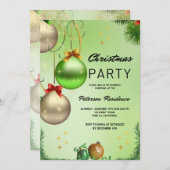 Gouden Sneeuw Pine Groene Kerstmis Kaart (Voorkant / Achterkant)