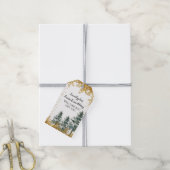 Gouden sneeuwvlok bos Favor Gift Label Cadeaulabel (Met Touw)