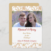 Gouden Sneeuwvlok Kerst Foto Sjabloon (Voorkant / Achterkant)