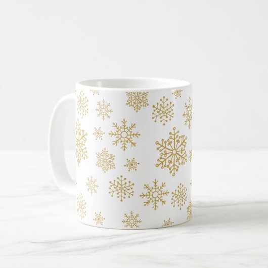 gouden sneeuwvlok koffiemok (Voorkant links)