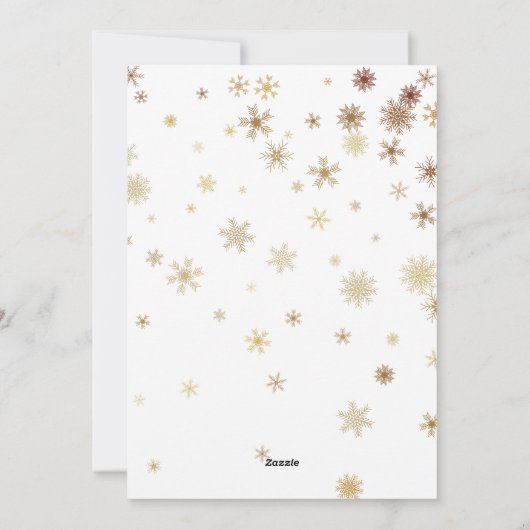 Gouden sneeuwvlok op witte achtergrond Kerstmis Fo Feestdagenkaart (Achterkant)