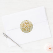 gouden sneeuwvlok ronde sticker (Envelop)