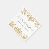 Gouden Sneeuwvlok Winter Bruidsuitnodiging Servet (Hoek)