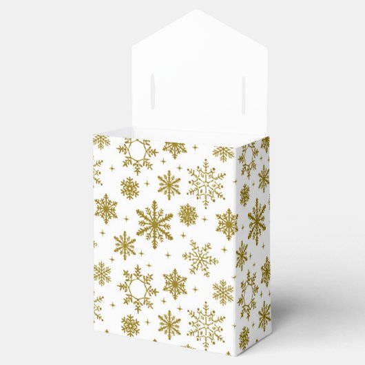 Gouden Sneeuwvlok Witte Winter Bakkerij Stijl Bedankdoosjes (Geopend)