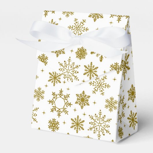 Gouden Sneeuwvlok Witte Winter Bakkerij Stijl Bedankdoosjes (Voorkant Zijde)