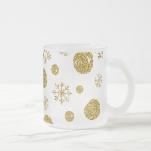 Gouden Sneeuwvlokken 1 Matglas Koffiemok