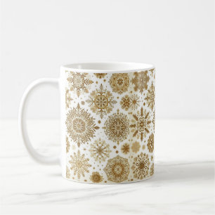 Gouden sneeuwvlokken koffiemok