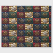 Gouden sneeuwvlokken op Afbeelding van Velvet Cadeaupapier (Vlak)