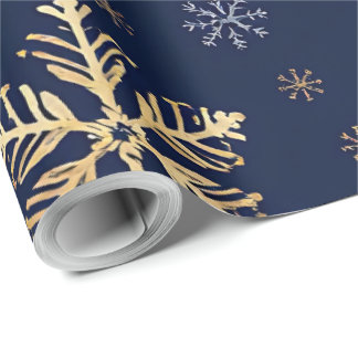 Gouden Sneeuwvlokpatroon Inpakpapier