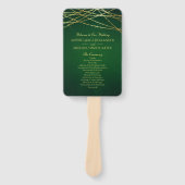 Gouden snoerlampjes op smaragdgroen handwaaier (Voorkant)