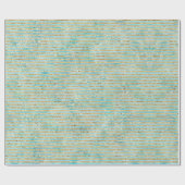  gouden Sparkle Aqua Waterverf Stripes Cadeaupapier (Vlak)