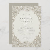 Gouden Sparkle Elegance Brunch en Bubbly Kaart (Voorkant / Achterkant)