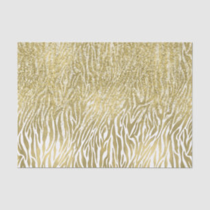 Gouden Sparkle Faux Glitter Zebra Print Tissuepapier