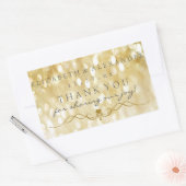 Gouden Sparkle gepersonaliseerd dank u bruiloft Rechthoekige Sticker (Envelop)