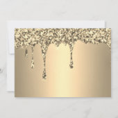 Gouden Sparkle Glitter Drips Quinceanera Save The Date (Achterkant)