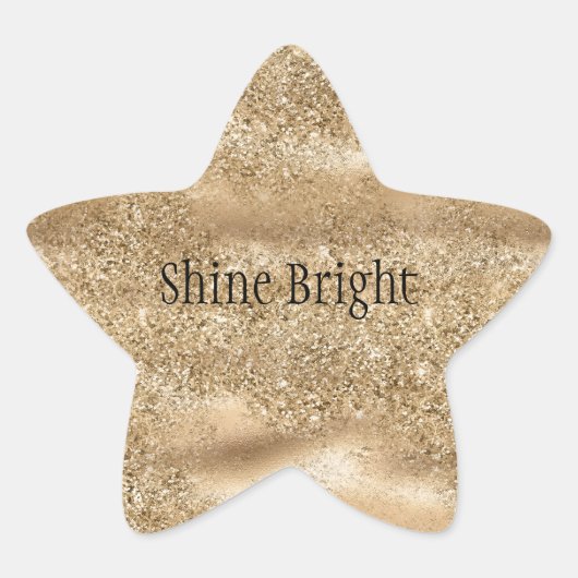 Gouden Sparkle Glitter Ster Sticker (Voorkant)