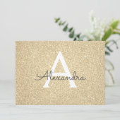 Gouden Sparkle Glitter Sweet 16 Save the Date (Staand voorkant)