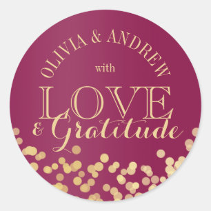 Gouden Sparkle Licht Liefde en Dankbaarheid Ronde Sticker