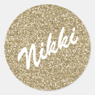Gouden Sparkle Naam Sticker
