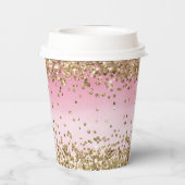 Gouden Sparkle Roze Ombre Glitter quote Papieren Bekers (Achterkant)