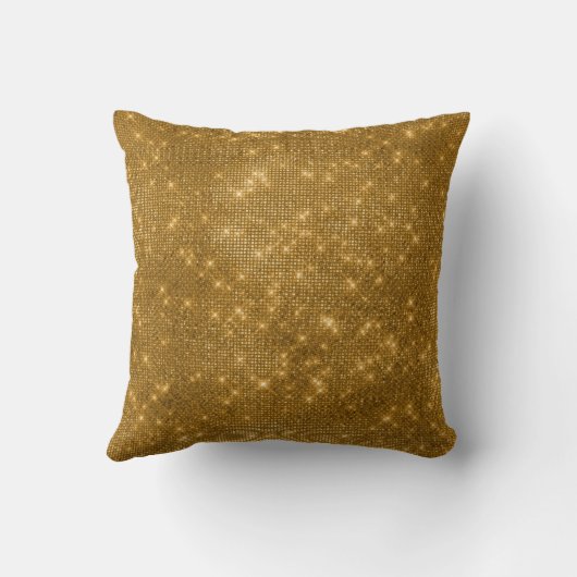 Gouden Sparkle Shimmer Monogram Naam & Initiaal Kussen (Achterkant)