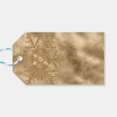 Gouden Sparkle Sneeuwvlok Glitter Cadeaulabel (Achterkant Horizontaal)