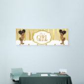Gouden Sparkle Zebra Print  Baby shower Banne Spandoek (Beurs)