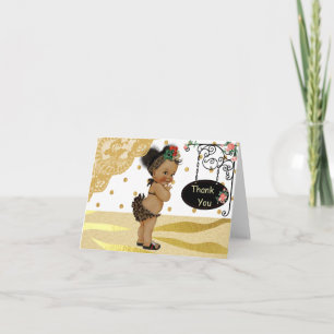 Gouden Sparkle Zebra Print Baby shower Dank u Bedankkaart