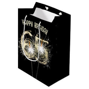 Gouden Sparklers voor 65ste verjaardag Medium Cadeauzakje