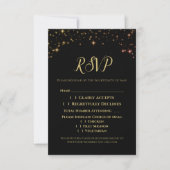 Gouden Sparkles Bruiloft RSVP Behuizing Kaart (Voorkant)