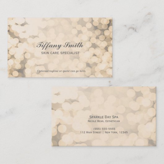 Gouden Sparkling Lights Glamour Visitekaartjes (Voorkant / Achterkant)