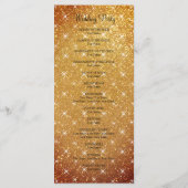 Gouden sparkly glitter fab bruiloft ceremonie prog programma (Achterkant)