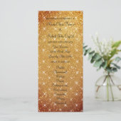 Gouden sparkly glitter fab bruiloft ceremonie prog programma (Staand voorkant)