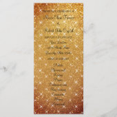 Gouden sparkly glitter fab bruiloft ceremonie prog programma (Voorkant)