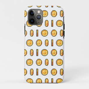 Gouden spelmunt 8-Bit Pixel-stijlpatroon iPhone 11 Pro Hoesje
