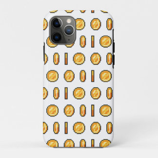 Gouden spelmunt 8-Bit Pixel-stijlpatroon iPhone 11 Pro Hoesje