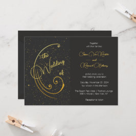 Gouden spikkel bruiloft kaart