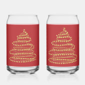 Gouden Spiraal Kerstboom Blikje Vormige Glas Set (Achterkant)