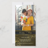 Gouden Spiraal Wijnstokken Groen Elegant Classy Fo Save The Date (Voorkant)