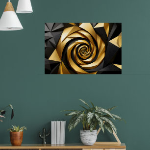 Gouden spiraalgeometrie poster