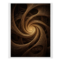 Gouden Spiraalwervel Abstract Tunnel Warme Fleece