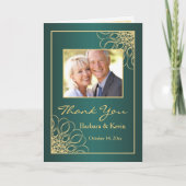 Gouden spiralen 50ste verjaardag Dank je foto Bedankkaart (Voorkant)