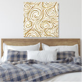 Gouden spiralen Elegantie Canvas Afdruk (Insitu (Slaapkamer))