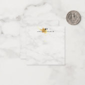 Gouden Splash Wit Marmeren Monogram Sjabloon Elega (Voorkant / Achterkant in situ)