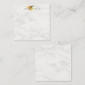 Gouden Splash Wit Marmeren Monogram Sjabloon Elega (Voorkant / Achterkant)