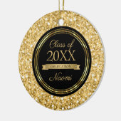 Gouden sprankelende glitter keramisch ornament (Links)