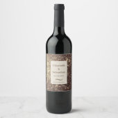 Gouden sprankelende glitters wijn etiket (Voorkant)