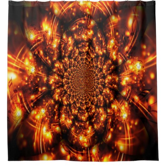 Gouden sprankelende lichten douchegordijn (Voorkant)