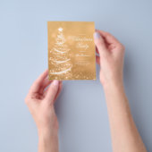 Gouden sprankelende Xmas Tree uitnodigen programma Flyer (Hand)