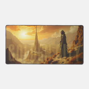 Gouden Stad Futuristische Sci-Fi Fantasie Kunst Bureaumat